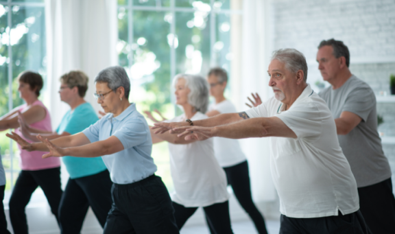Older people doing tai-chi