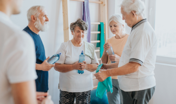 Older people exercising 