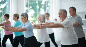Older people doing tai-chi